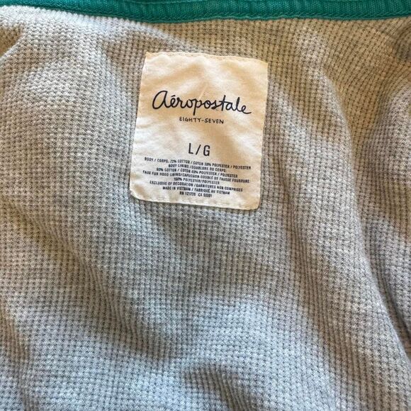 Aéropostale vintage y2k green plaid zip up hoodie - Picture 6 of 7